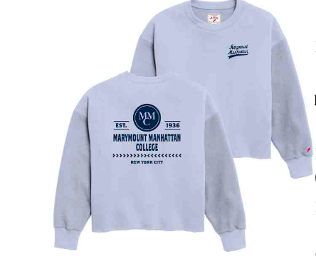 MMC Fleece Oversized Cropped Crewneck Cashmere Blue