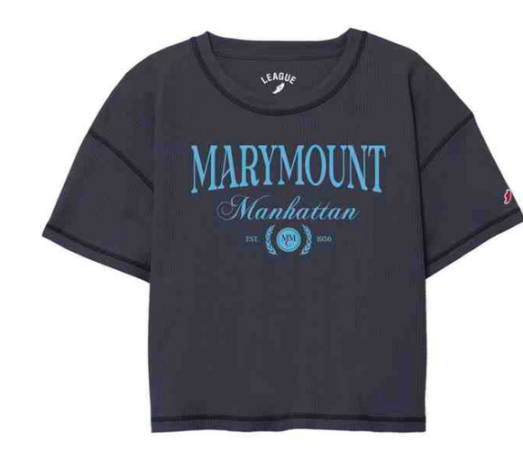 Marymount Manhattan Waffle Cropped T Shirt